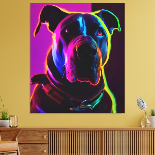 neondog canvas afdruk (Insitu (Woonkamer))