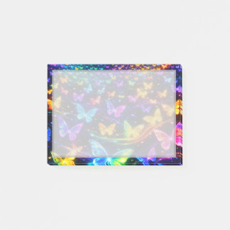 Neonfarbener Notizzettel mit Schmetterlingsmotiv Post-it® Notes