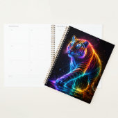 Neonfarbener Tiger Notizbuch Planner (Display)