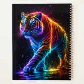 Neonfarbener Tiger Notizbuch Planner (Achterkant)