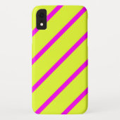 Neongele en levendige roze strepen Case-Mate iPhone case (Achterkant)