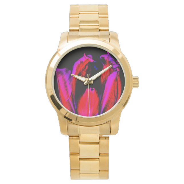 neongloeitulp horloge (Voorkant)