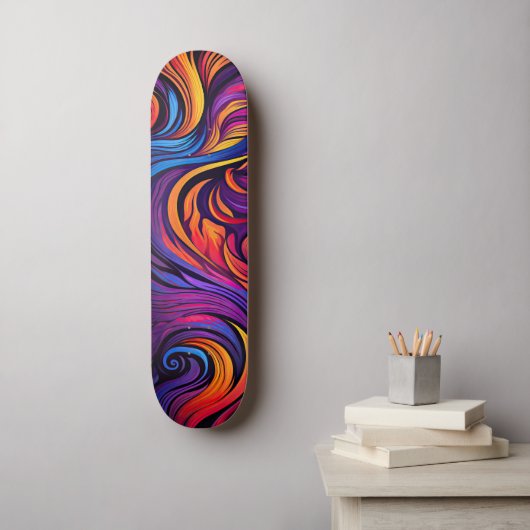 NEONGOLVEN SKATEBOARD (Muurkunst)