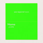 neongroen visitekaartje (Buitenkant ongevouwen)