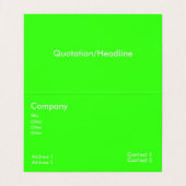 neongroen visitekaartje (Binnenkant ongevouwen)