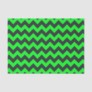 Neongroen zwart chevron-modelpapier tissuepapier