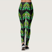 Neongroene bladeren - fractal, leggings (Achterkant)