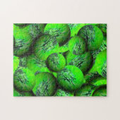 Neongroene bollen in 3D-optica Legpuzzel (Horizontaal)