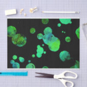 Neongroene en zwarte polkstip/bubbels tissuepapier (Craft)