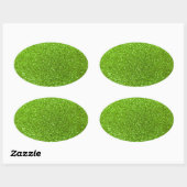 Neongroene glitter ovale sticker (Vel)