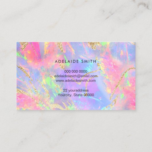 neonkleuren gemstone optische textuur visitekaartje (Achterkant)