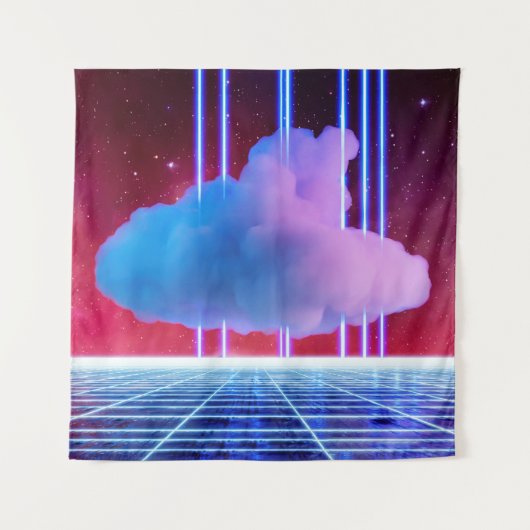 Neonlandschap: Wolk Wandkleed (Voorkant)