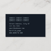 Neonlicht geïnspireerd blauw visitekaartje (Achterkant)