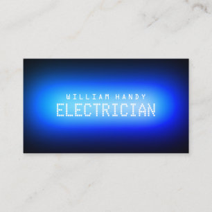 Neonlicht geïnspireerd blauw visitekaartje