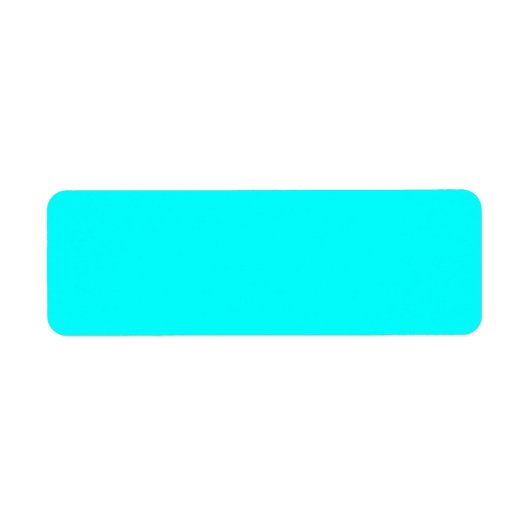 Neonlichtblauwe hexadecimale code 00ffff etiket (Voorkant)