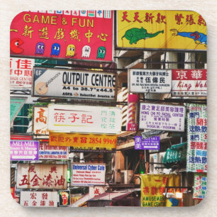 Neonlichten in de straten van Hong Kong Drankjes Onderzetter