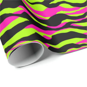 neonliefhebbers van zebra afdrukken cadeaupapier