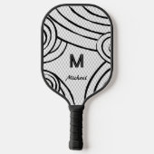 NeonLine 1 Witte bewerkbare naam en Initialen Pickleball Paddle (Achterkant)
