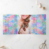 neonopal achtergrond Tri-Fold Brochure Drieluik Uitnodiging (Binnen)