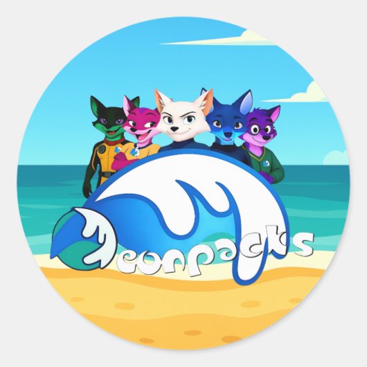 Neonpacks Ronde Sticker (Voorkant)