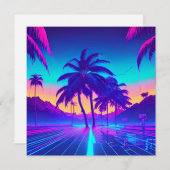 Neonpalmen Feestdagenkaart (Voorkant / Achterkant)