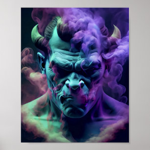 neonrook demon ziel schedel poster