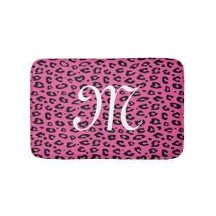 Neonroze luipaard voor dierlijk drukmonogram badma badmat