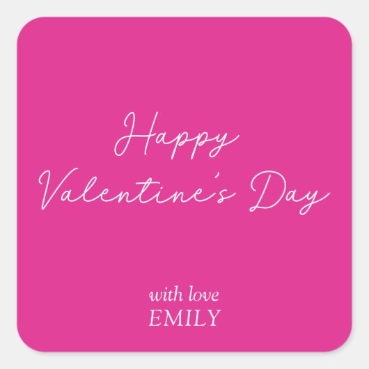 neonroze Valentijnsdag Vierkante Sticker (Voorkant)
