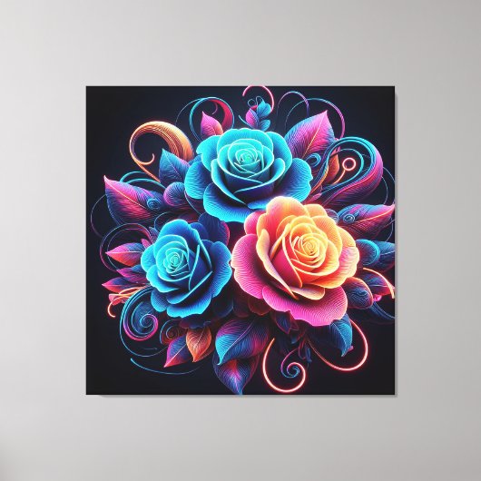 Neonrozen Canvas Afdruk (Voorkant)