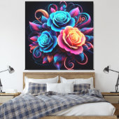 Neonrozen Canvas Afdruk (Insitu (Slaapkamer))