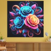 Neonrozen Canvas Afdruk (Insitu (Woonkamer))