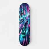 "Neonsnelheid: cyberpunk achtervolging Skateboard (Voorkant)