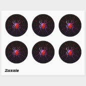 Neonspin en spiderweb ronde sticker (Vel)