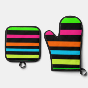 Neonstrepen Ovenwant & Pannenlap Set