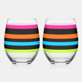 Neonstrepen Wijnglas Zonder Voet (Rechts)