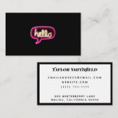 neonteken hallo visitekaartje (Voorkant / Achterkant)