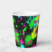 Neonverf gloed verjaardag papieren bekers (Achterkant)