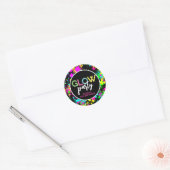 Neonverf gloed verjaardag ronde sticker (Envelop)