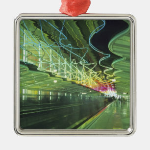 Neonverlichting in gang van O'hare Airport, Metalen Ornament