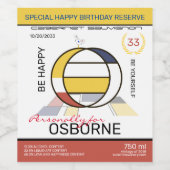 Neoplasticisme Abstracte Art Monogram. Brief O Wijn Etiket (Enkel label)