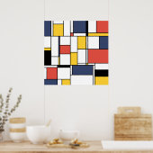 Neoplasticisme abstracte kunst van lijnen en vorme poster (Keuken)