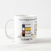 Neoplasticisme Kunst Stijlvol monogram. Brief E Koffiemok (Links)