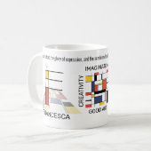 Neoplasticisme Kunst Stijlvol monogram. Brief F Koffiemok (Voorkant links)