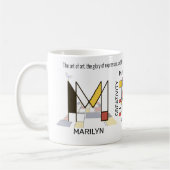 Neoplasticisme Kunst Stijlvol monogram. Brief M Koffiemok (Links)