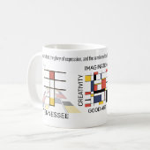 Neoplasticisme Kunst Stijlvol monogram. Brief T Koffiemok (Voorkant links)