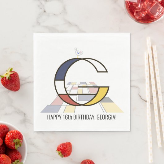 Neoplasticisme stijl monogram. Letter G Servet (Insitu)