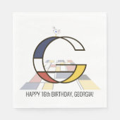 Neoplasticisme stijl monogram. Letter G Servet (Voorkant)