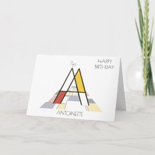 Neoplasticisme Style Monogram. Brief A Kaart