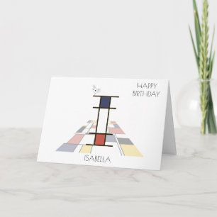 Neoplasticisme Style Monogram. Brief I Kaart