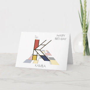 Neoplasticisme Style Monogram. Brief K Kaart